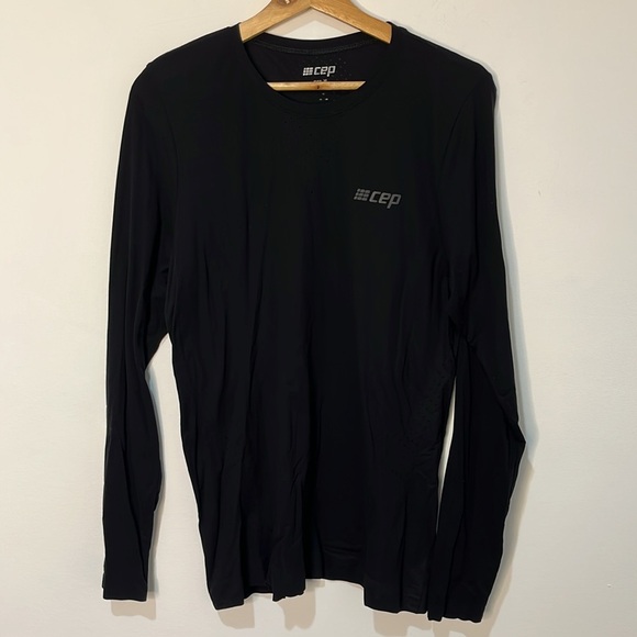 CEP Black Mens Ultralight Long Sleeve Shirt Size M Black Breathable Mesh Running - Picture 3 of 14